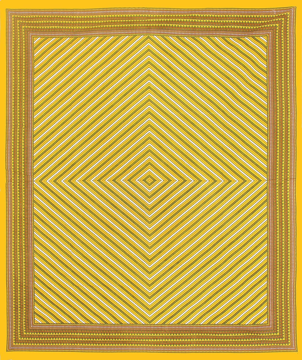 Geometric Striped Pattern 100 % Cotton Bedsheet with Pillow Covers