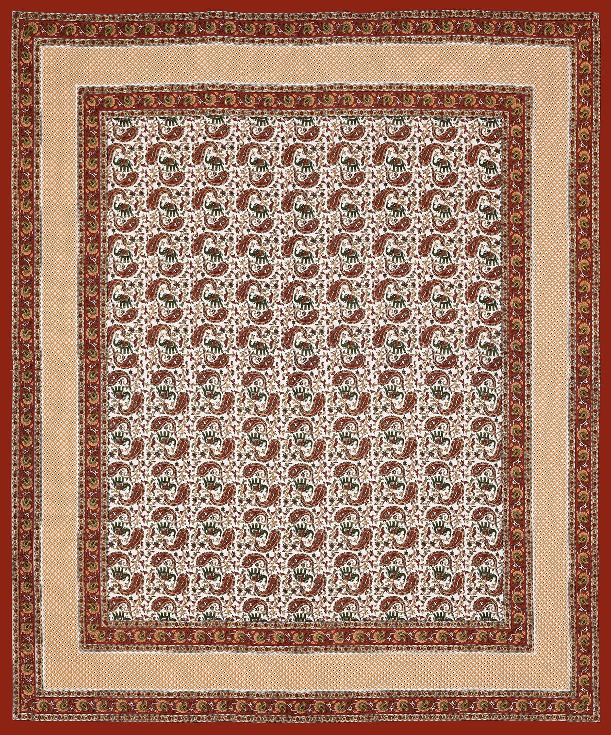 Jaipuri Ethnic Muftis Cotton Bedsheet With Pillow Covers