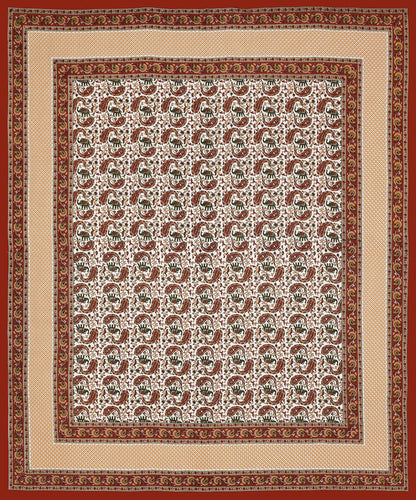Jaipuri Ethnic Muftis Cotton Bedsheet With Pillow Covers