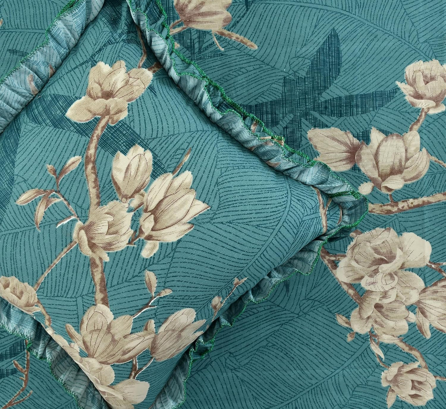 Royal Frill 8-Piece Designer Diwan Set – Floral Cotton Elegance