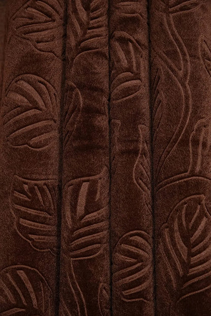 Attractive Leaf Velvet Semi Sheer Curtains (pack of 1)