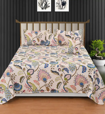 Attractive 5-Piece Quilted Designer Bedsheet Set – Premium Microfiber Comfort