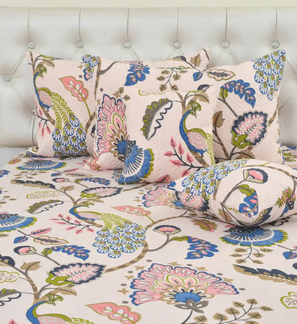 Attractive 5-Piece Quilted Designer Bedsheet Set – Premium Microfiber Comfort