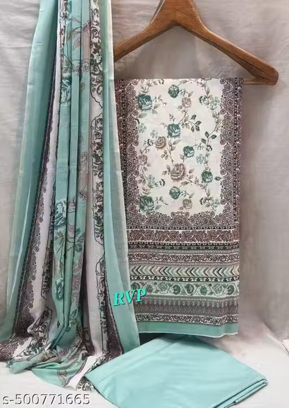 Jaipuri Floral Charm Cotton Dress Material