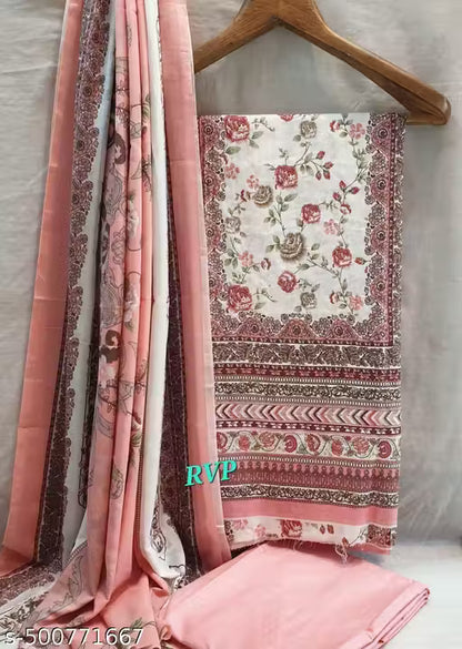 Jaipuri Floral Charm Cotton Dress Material