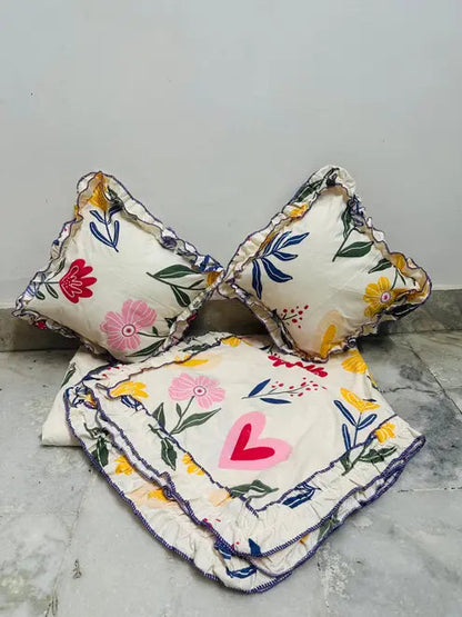 Luxe Frill King Bedsheet Set – 5-Piece Premium Cotton Collection