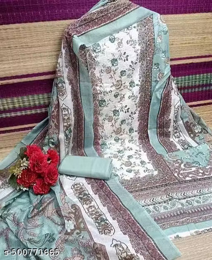 Jaipuri Floral Charm Cotton Dress Material