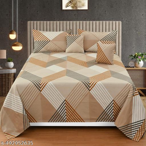 Royal Weave – 5 Piece Embroidered Glace Cotton Bedsheet Set