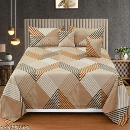 Royal Weave – 5 Piece Embroidered Glace Cotton Bedsheet Set