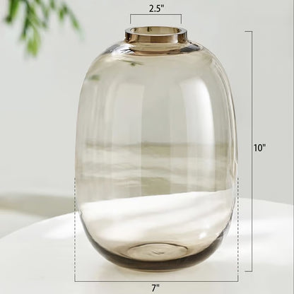 Elegant Black Glass Vase Set – 8 Inch | Pack of 2