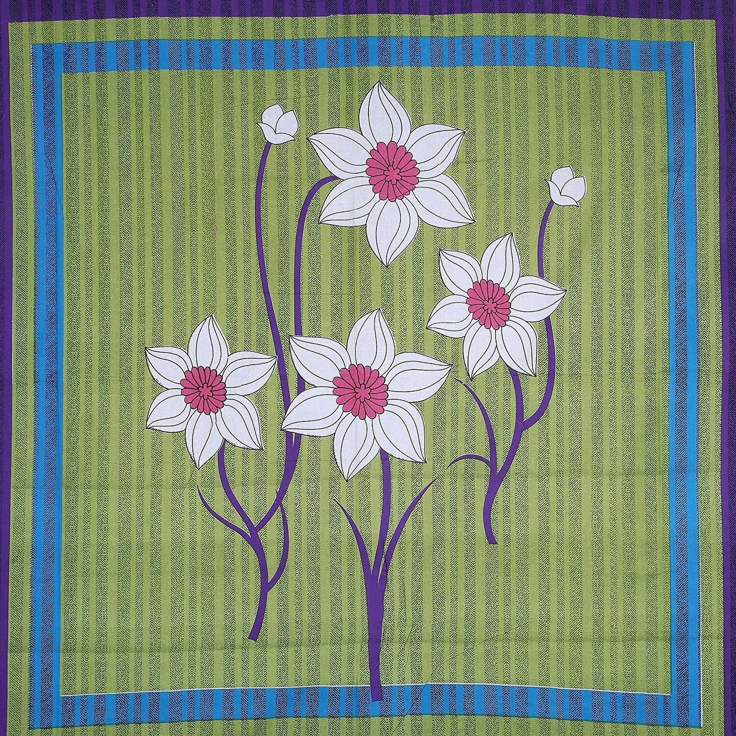 Rajasthani Jaipuri Floral 100% Cotton Bedsheet with 2 Pillow Covers