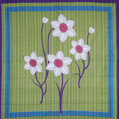 Rajasthani Jaipuri Floral 100% Cotton Bedsheet with 2 Pillow Covers