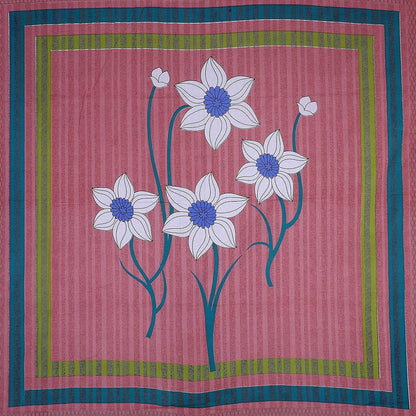 Rajasthani Jaipuri Floral 100% Cotton Bedsheet with 2 Pillow Covers