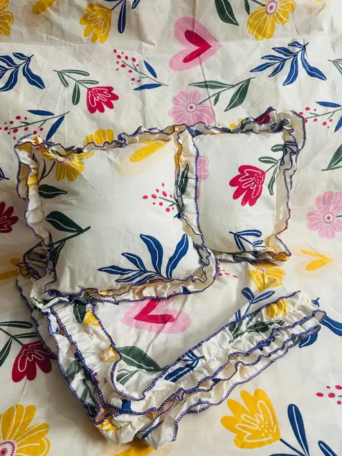 Luxe Frill King Bedsheet Set – 5-Piece Premium Cotton Collection